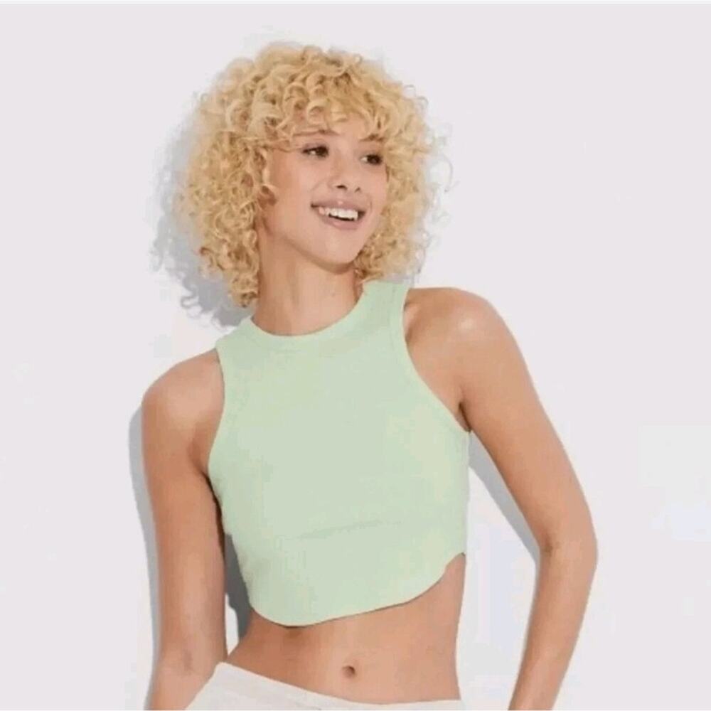 Wild Fable Size S Cropped Mini Tank‎ Top Ribbed Light Green